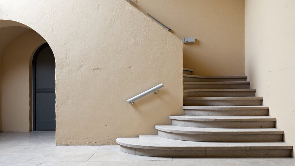 Monte-escalier tournant installé dans une maison ancienne à Beaune-la-Rolande