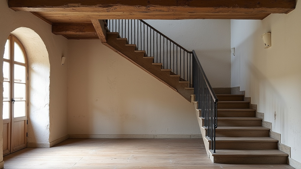 Monte-escalier tournant installé dans une maison ancienne à Châteaulin