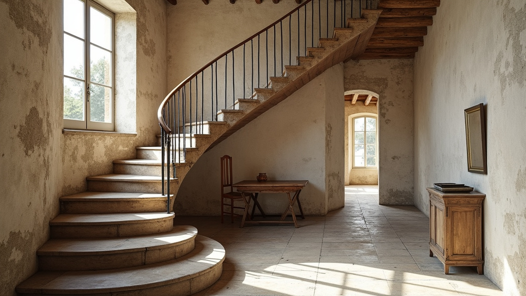 Monte-escalier tournant installé dans une maison ancienne à Chavagne