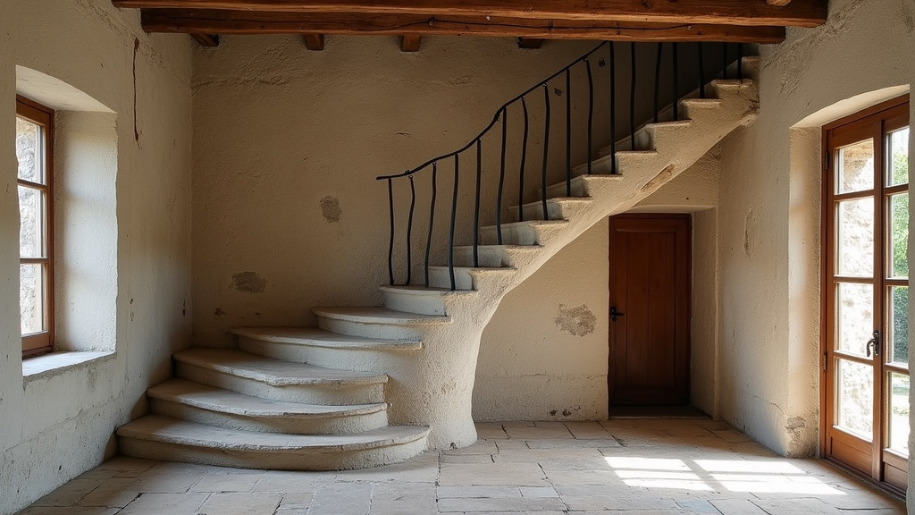 Monte-escalier tournant installé dans une maison ancienne à Finhan (82700)
