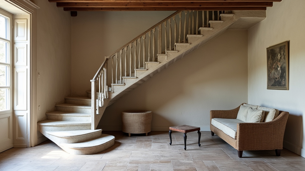 Monte-escalier tournant installé dans une maison ancienne à Le Perréon
