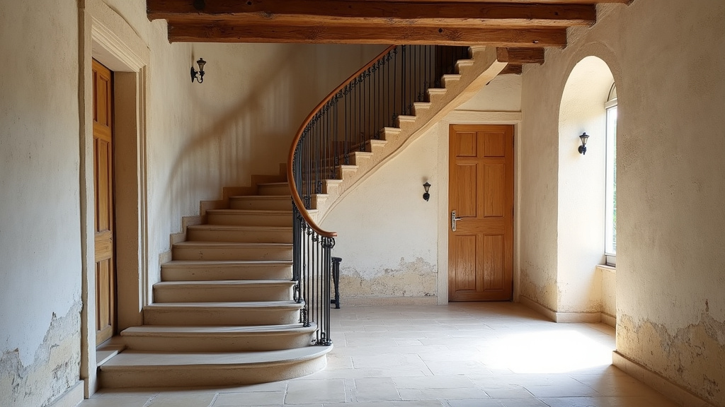 Monte escalier tournant installé dans une maison ancienne à Limoux