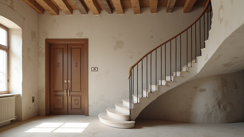 Monte-escalier tournant installé dans une maison ancienne à Lissieu