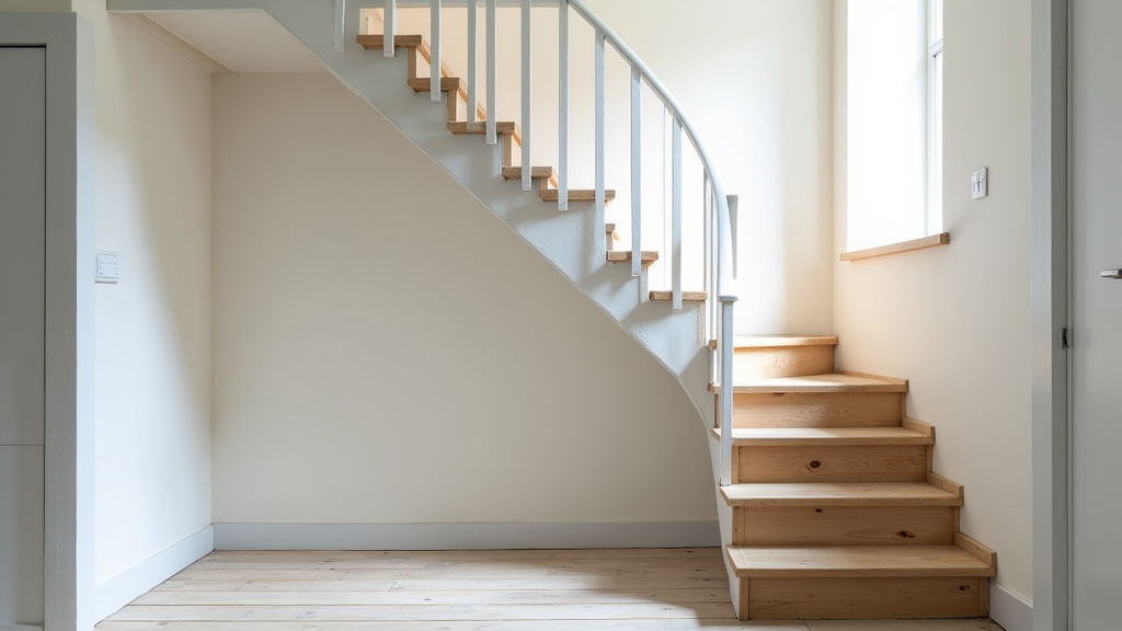 Monte-escalier tournant installé dans une maison ancienne à Varaville