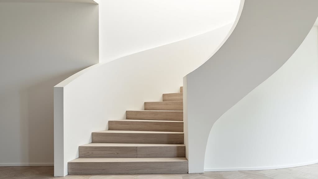 Monte-escalier tournant installé dans une maison ancienne à Viry-Noureuil