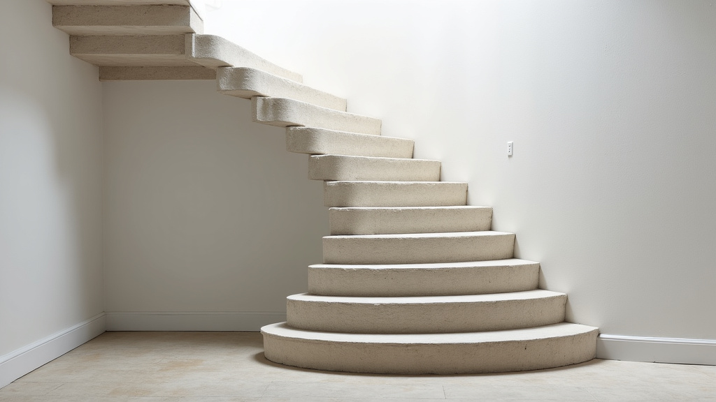 Monte-escalier tournant installé dans une maison ancienne à Vourey, appareil en position repliée contre le mur
