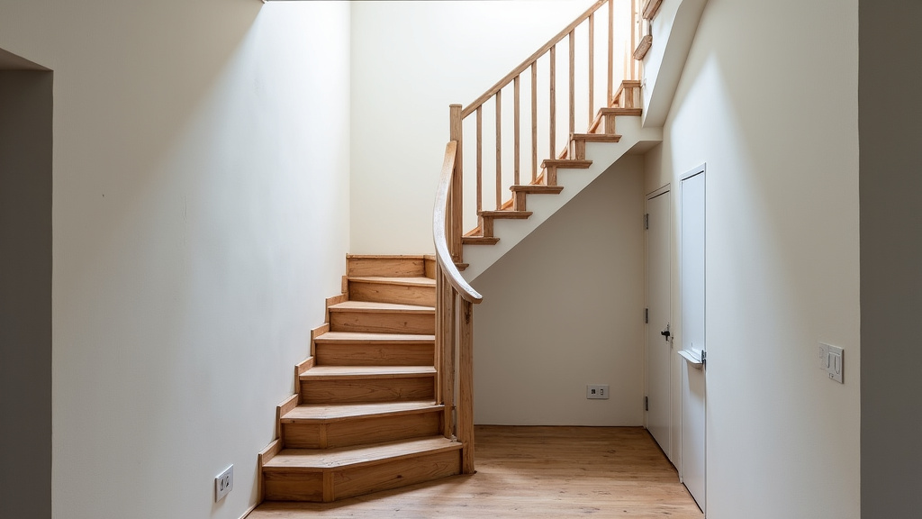 Monte-escalier tournant installé dans une maison ancienne avec escalier en colimaçon