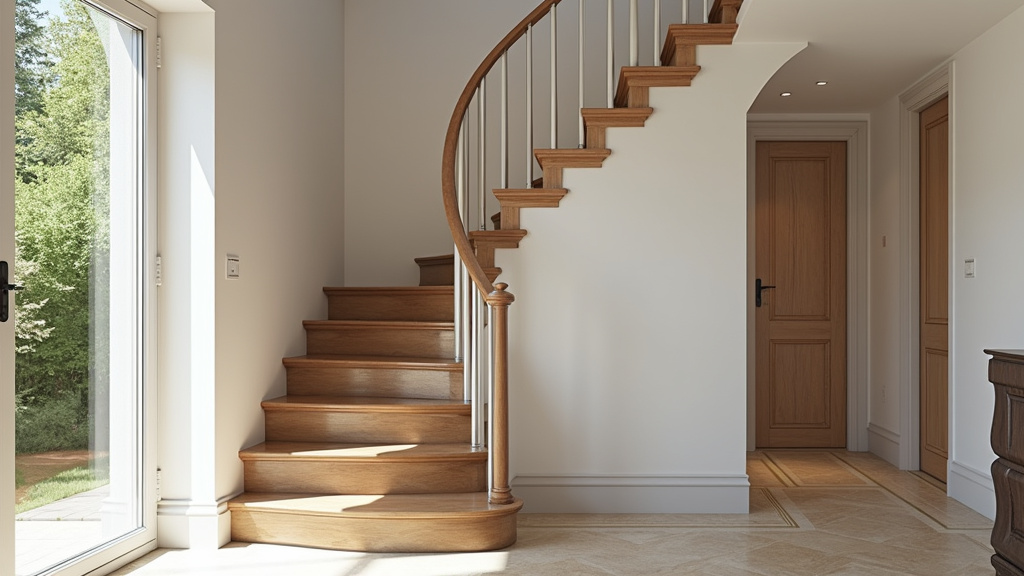 Monte-escalier tournant installé dans une maison avec escalier en colimaçon à Château-la-Vallière