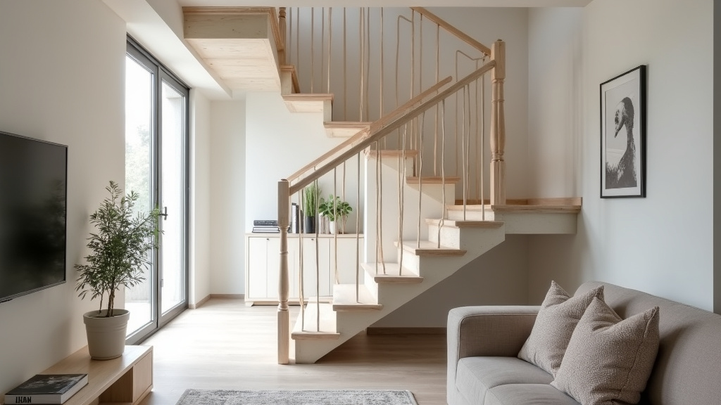 Monte-escalier tournant installé dans une maison de Gouffern en Auge