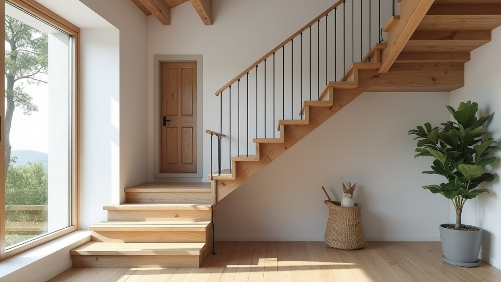 Monte-escalier tournant installé dans une maison traditionnelle à Cublac