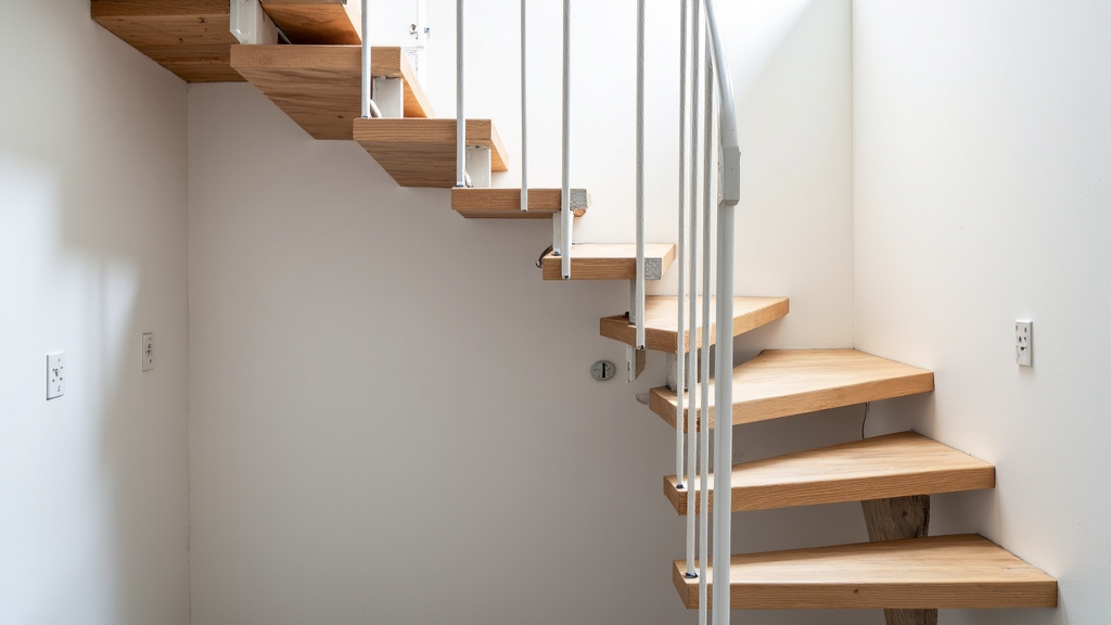 Monte-escalier tournant installé dans une maison traditionnelle à Saint-Perreux