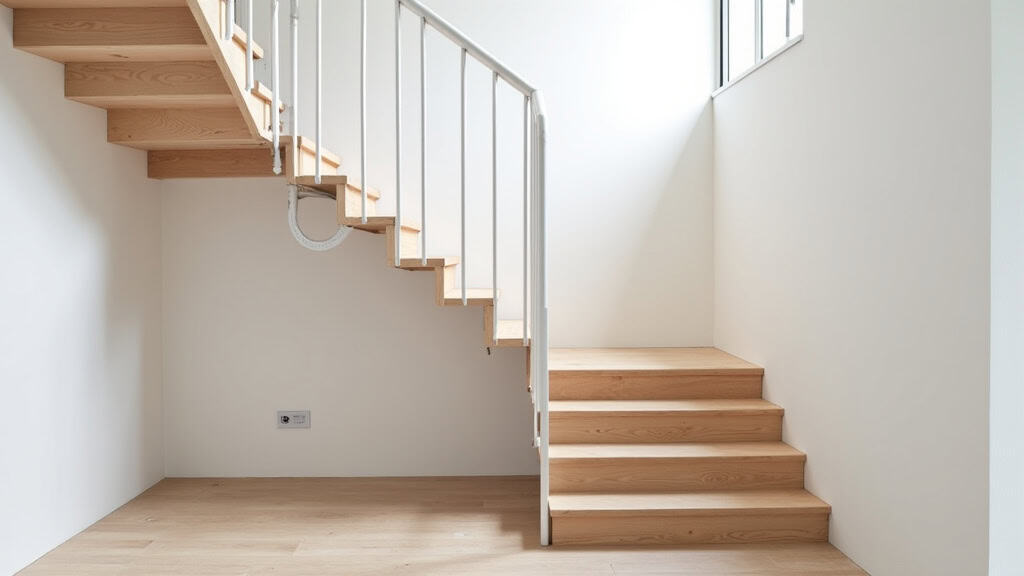 Monte-escalier tournant installé dans une maison typique de Venasque avec escalier en colimaçon