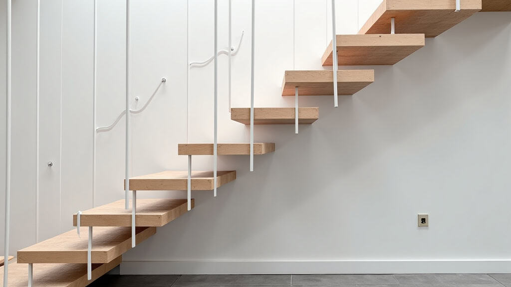 Monte-escalier tournant installé sur un escalier à virage à Mazingarbe