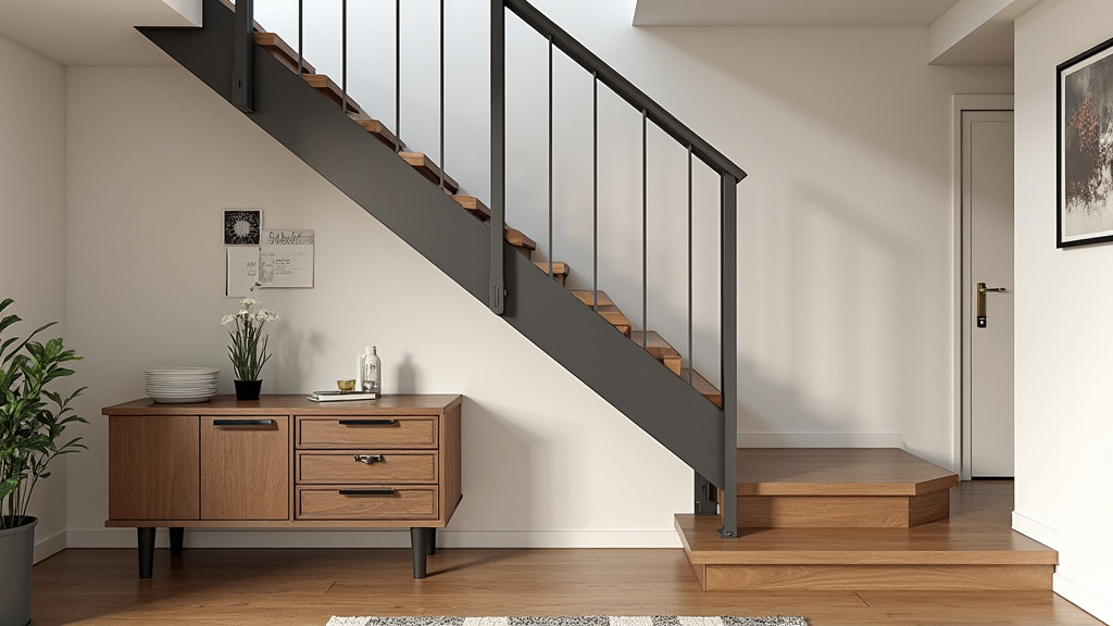 Monte-escalier tournant installé sur un escalier avec palier à Jouy-en-Josas