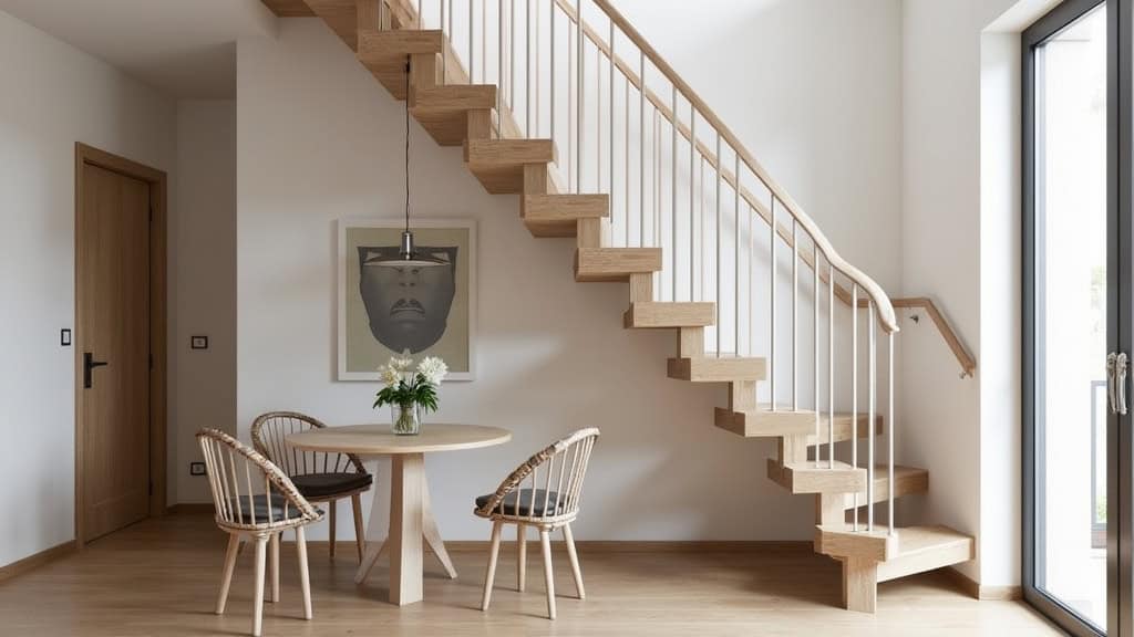 Monte-escalier tournant installé sur un escalier avec palier à Montlebon