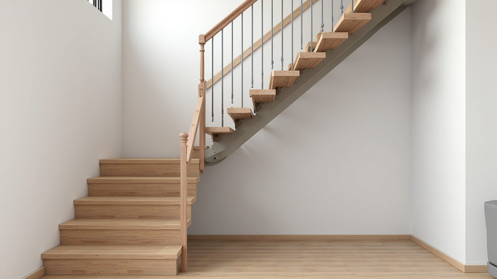 Monte-escalier tournant installé sur un escalier avec palier à Paron