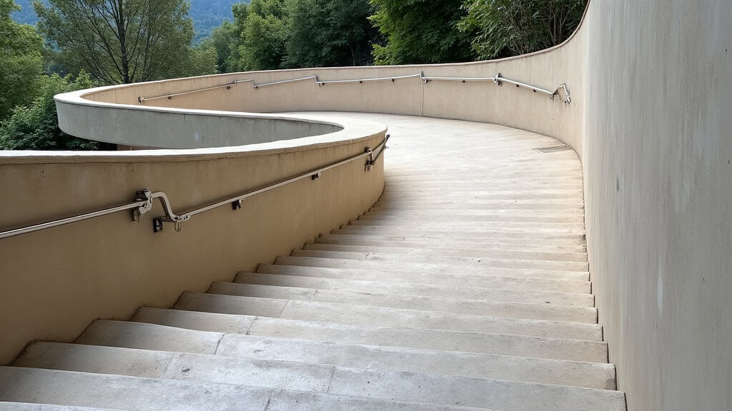 Monte-escalier tournant installé sur un escalier avec virage à 180° à Bonnac-la-Côte