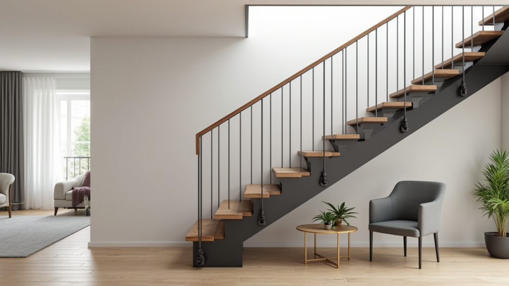 Monte-escalier tournant installé sur un escalier avec virage à Chaptelat