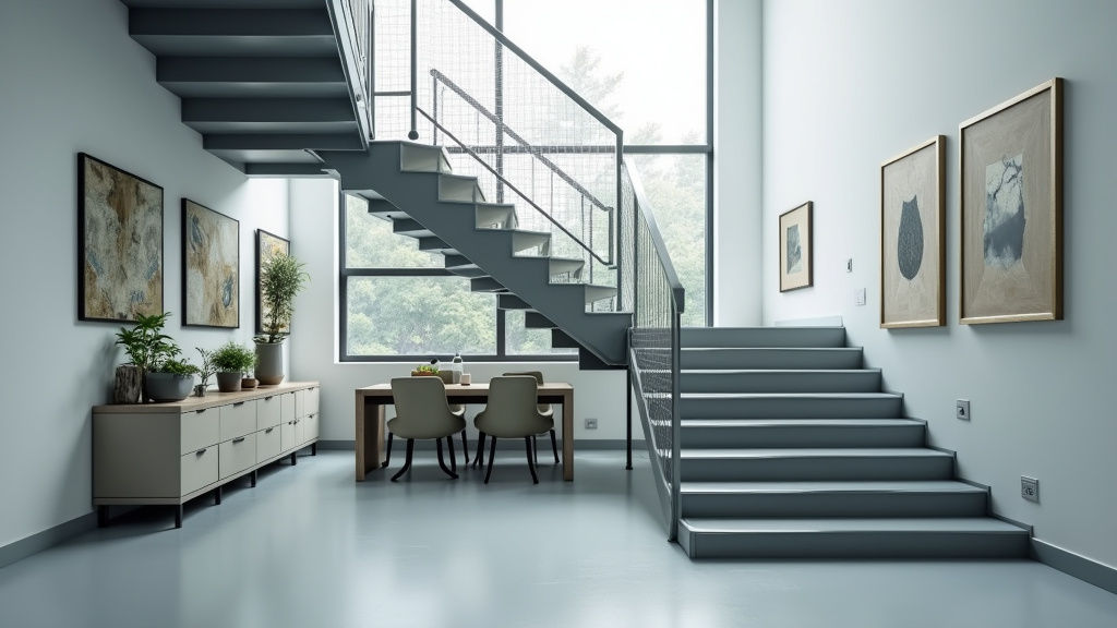 Monte-escalier tournant installé sur un escalier avec virage à La Machine