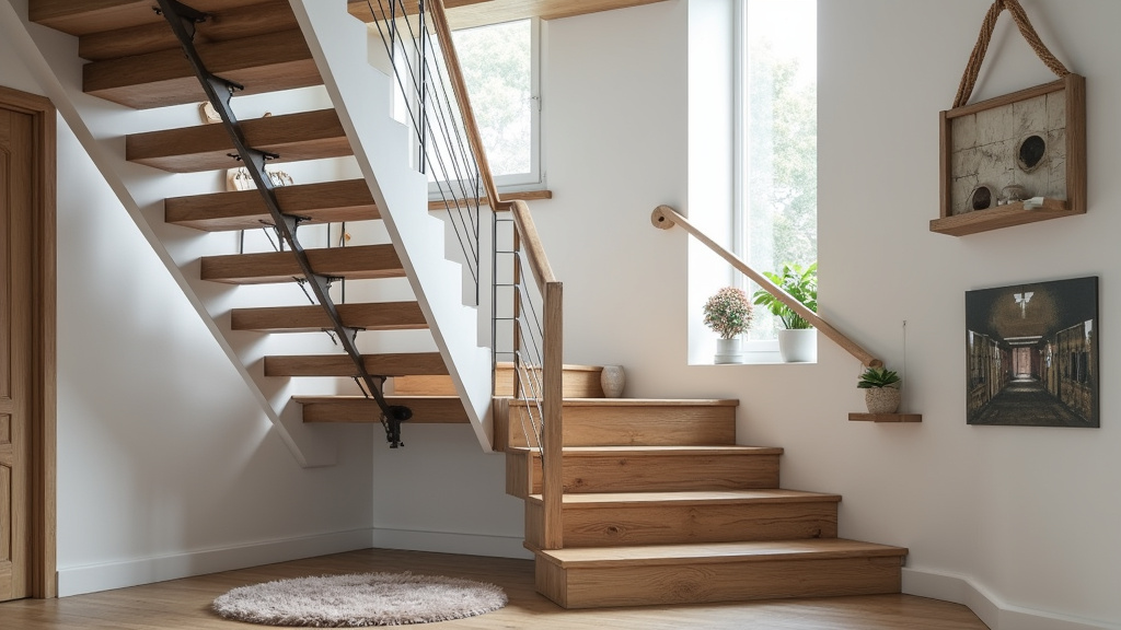 Monte-escalier tournant installé sur un escalier avec virage à Lonlay-l