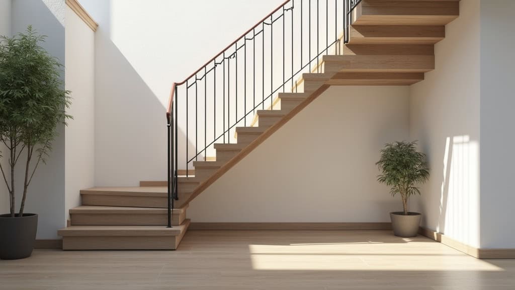 Monte-escalier tournant installé sur un escalier avec virage à Mondeville