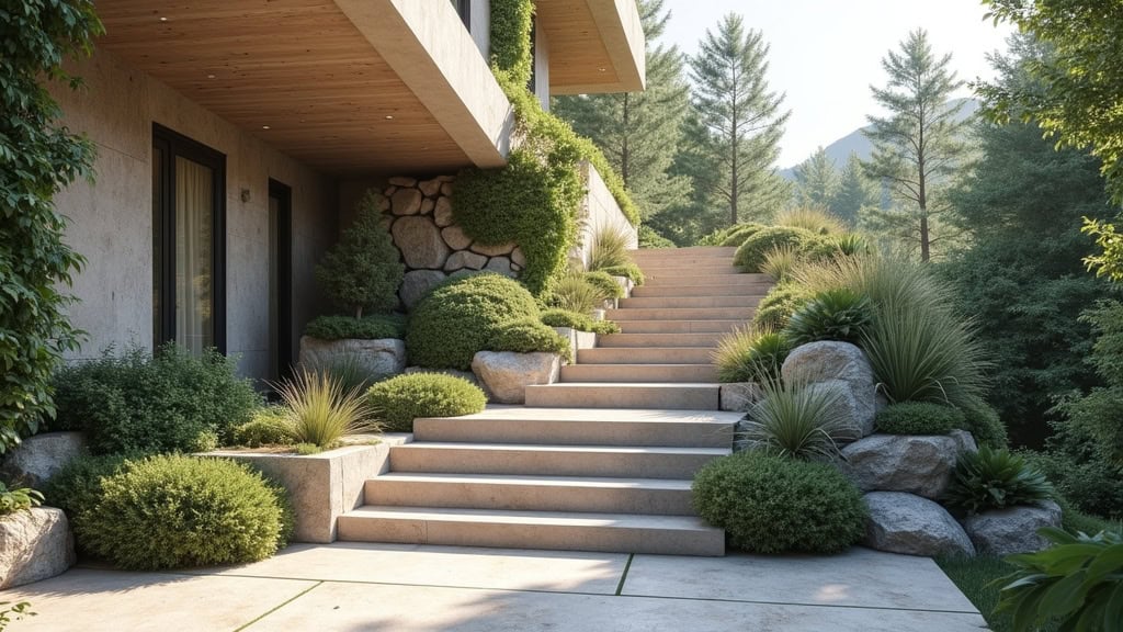 Monte-escalier tournant installé sur un escalier avec virage à Ouangani
