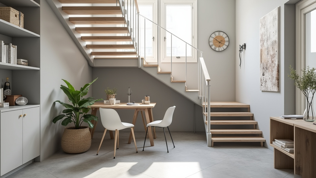Monte escalier tournant installé sur un escalier en colimaçon à Andilly