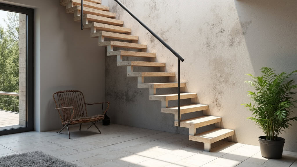 Monte-escalier tournant installé sur un escalier en colimaçon à Harnes