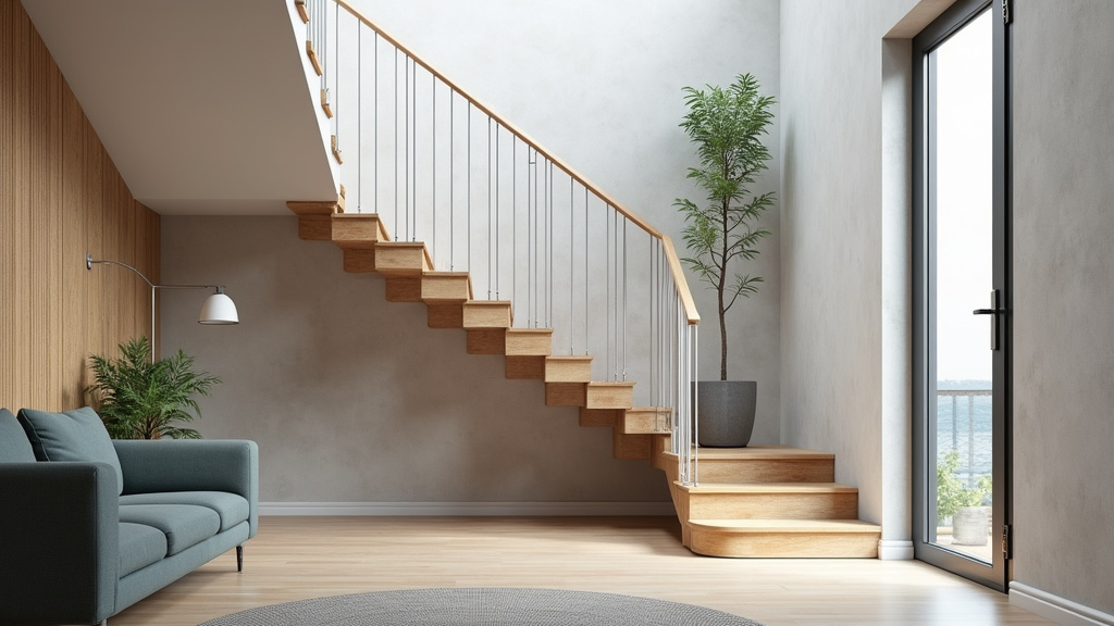 Monte-escalier tournant installé sur un escalier en colimaçon à L