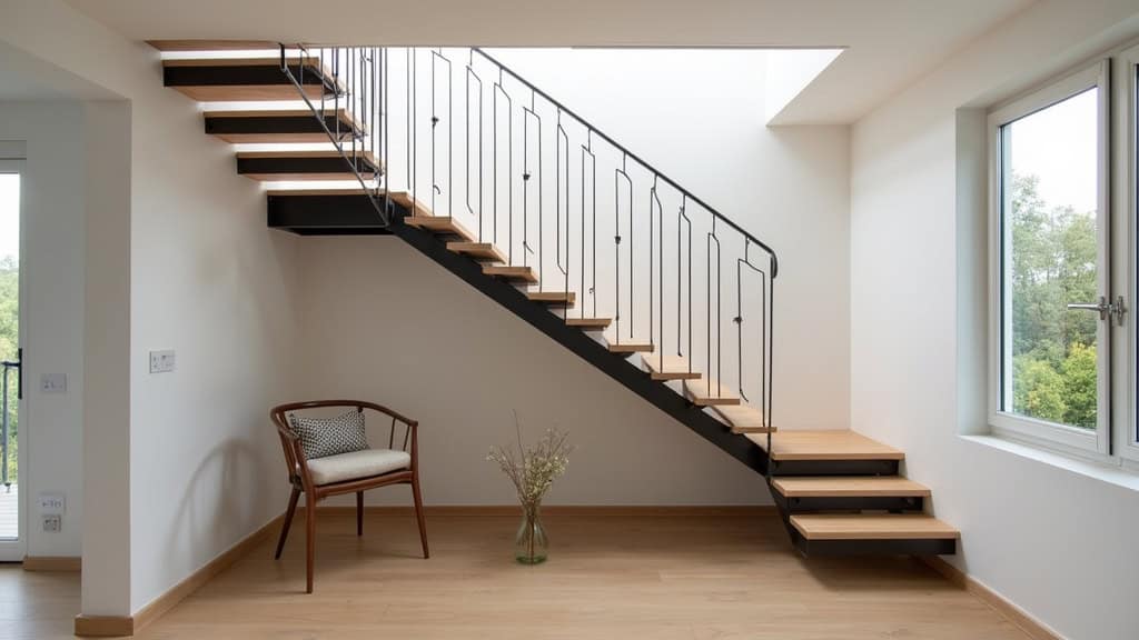 Monte-escalier tournant installé sur un escalier en colimaçon à Longperrier