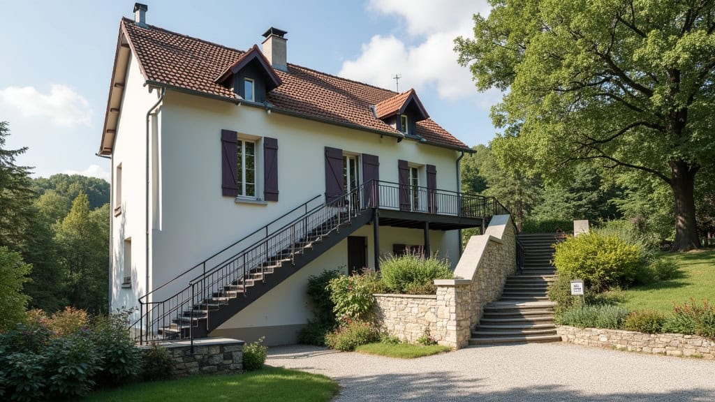 Monte-escalier tournant installé sur un escalier en colimaçon à Montescourt-Lizerolles