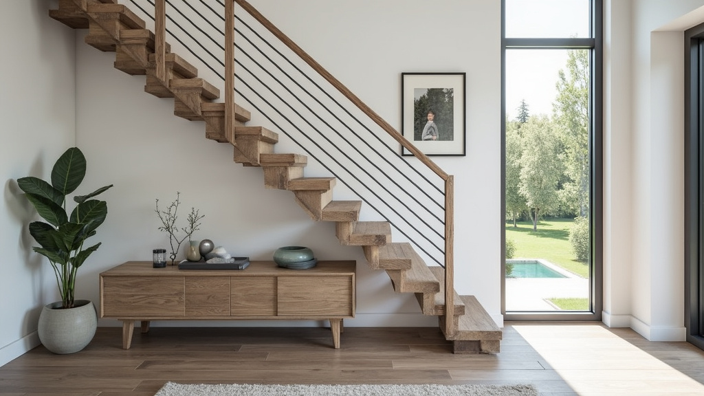 Monte-escalier tournant installé sur un escalier en virage à Longnes