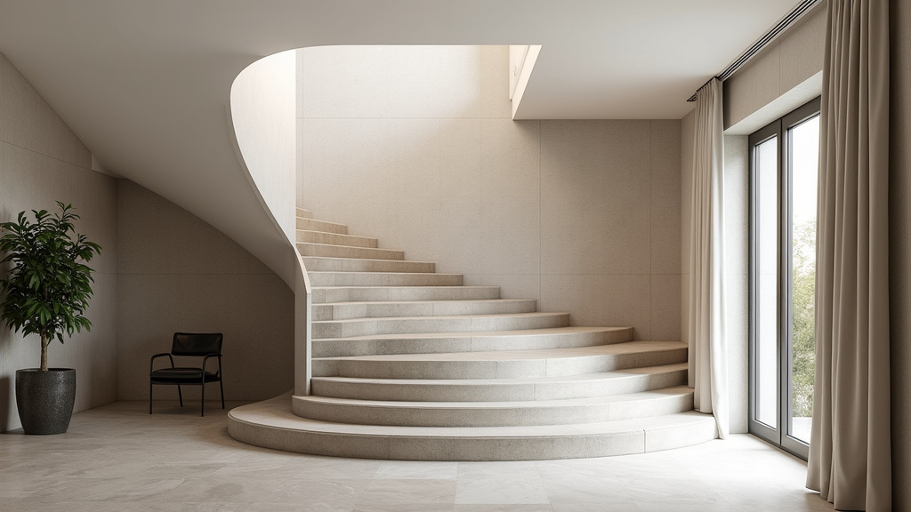 Monte-escalier tournant intégré à l