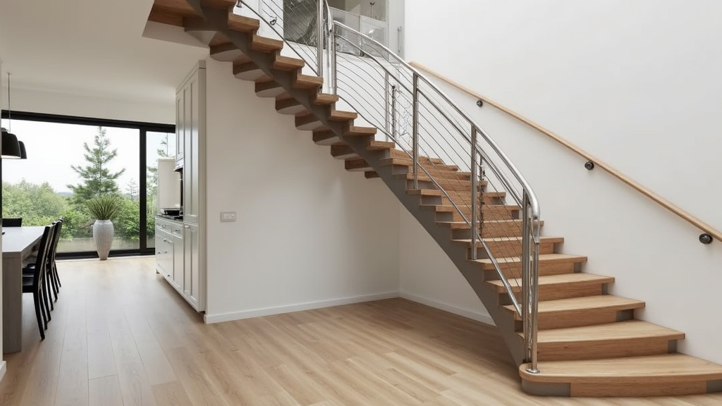 Monte-escalier tournant sur mesure installé sur un escalier avec palier et virage à 90 degrés dans une demeure à Propriano