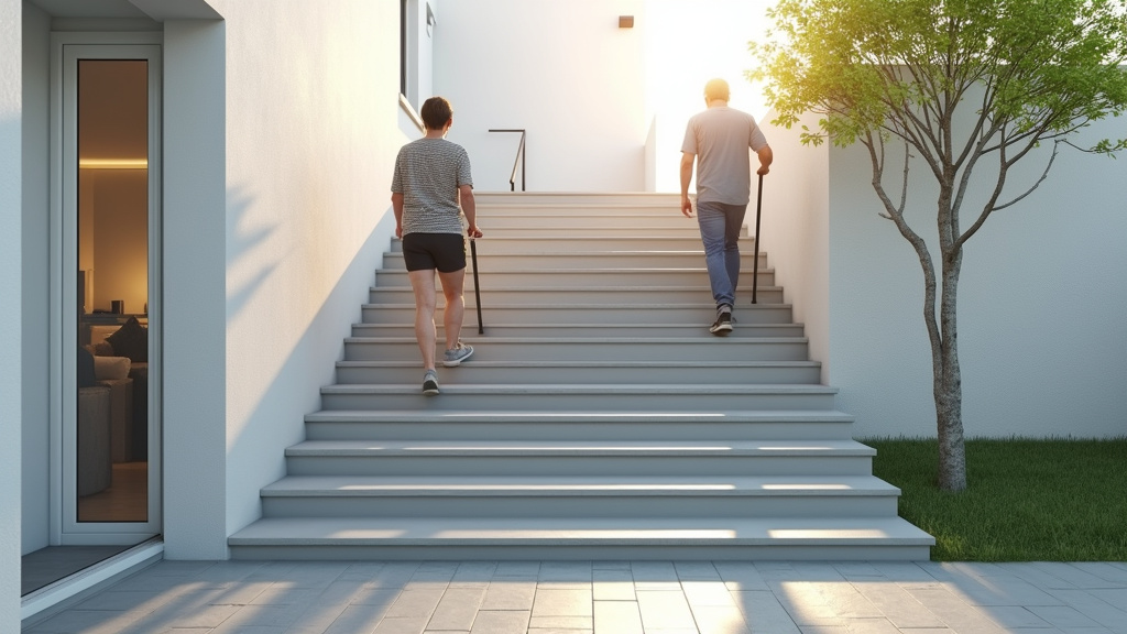 Personne âgée utilisant son monte-escalier à Le Cendre