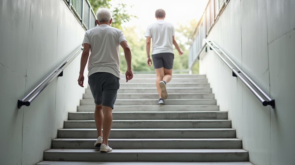 Personne âgée utilisant son monte-escalier à L’Étrat