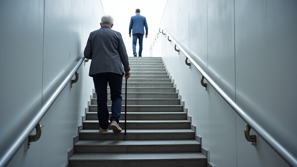 Personne âgée utilisant son monte-escalier à Wambrechies