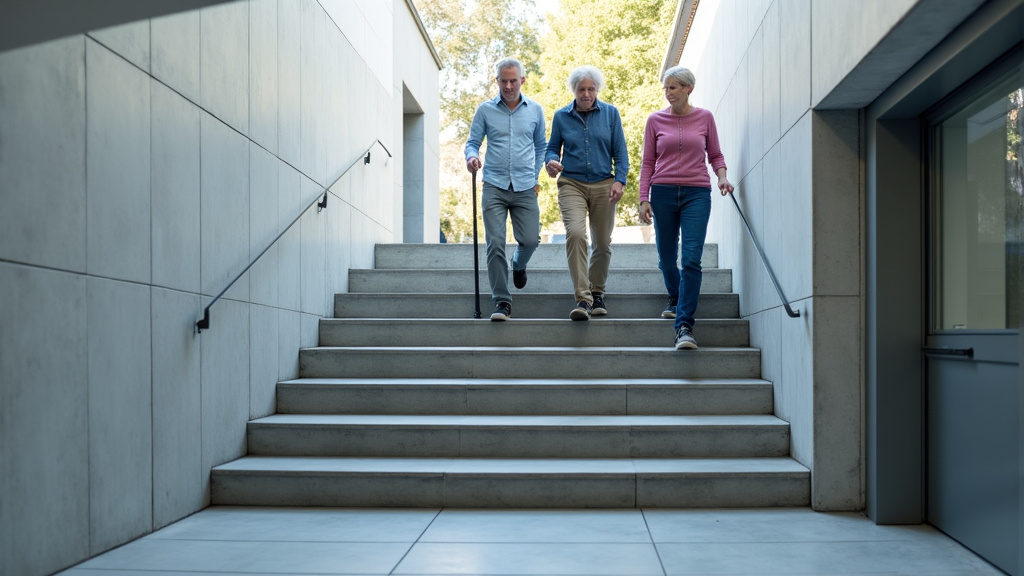 Personne âgée utilisant un monte-escalier à Barc
