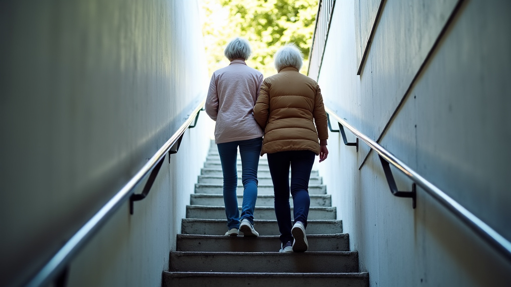 Personne âgée utilisant un monte-escalier à Bernay avec sérénité