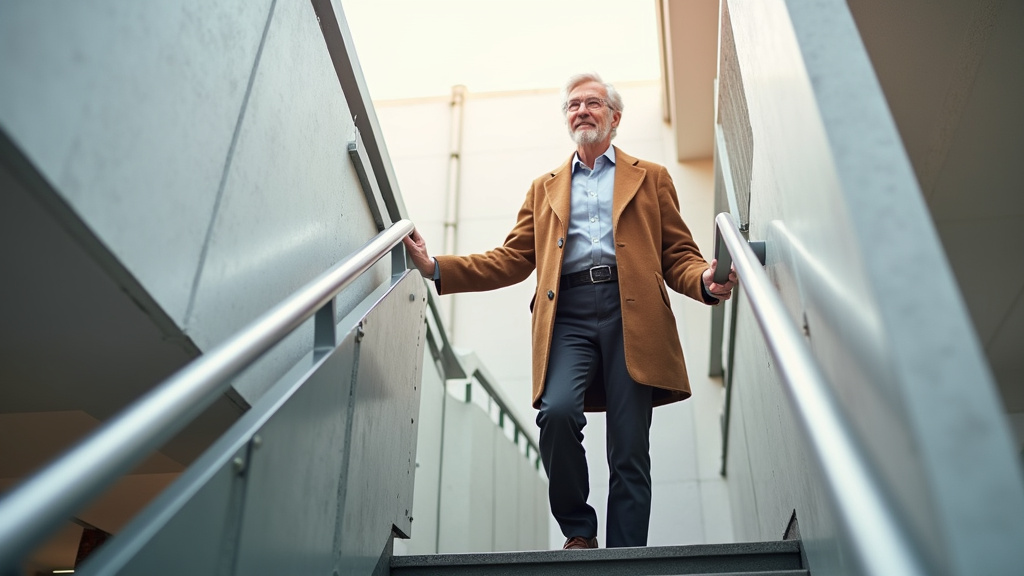 Personne âgée utilisant un monte-escalier à Cépet