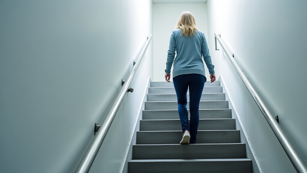 Personne âgée utilisant un monte escalier à clavette en toute sécurité