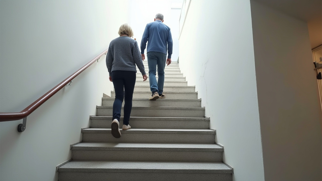 Personne âgée utilisant un monte-escalier à Leers
