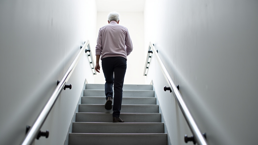 Personne âgée utilisant un monte-escalier à Les Ventes