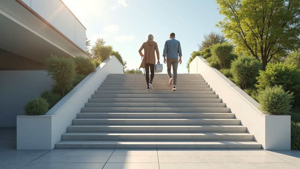 Personne âgée utilisant un monte-escalier à Lusigny