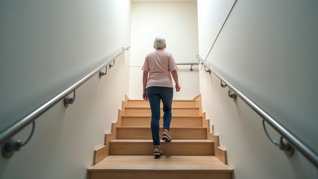 Personne âgée utilisant un monte-escalier à Moyeuvre-Grande