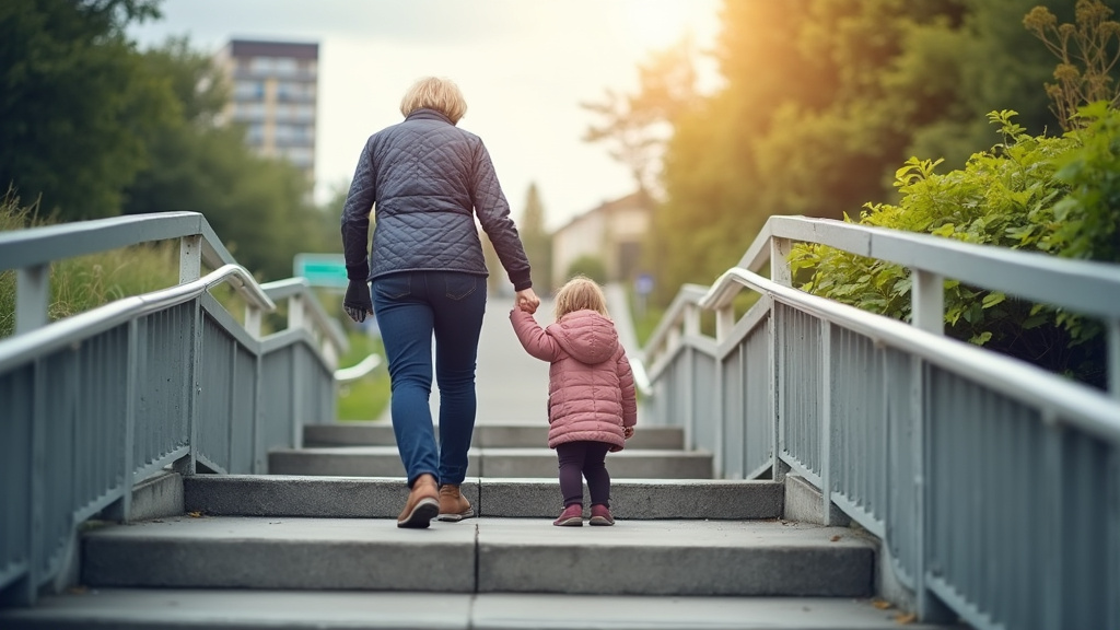 Personne âgée utilisant un monte-escalier à Péronne