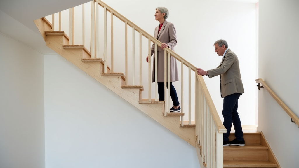 Personne âgée utilisant un monte-escalier assis-debout dans une maison de Pugny-Chatenod