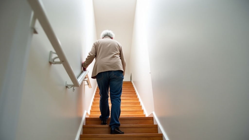 Personne âgée utilisant un monte-escalier dans une maison à Celles-sur-Belle