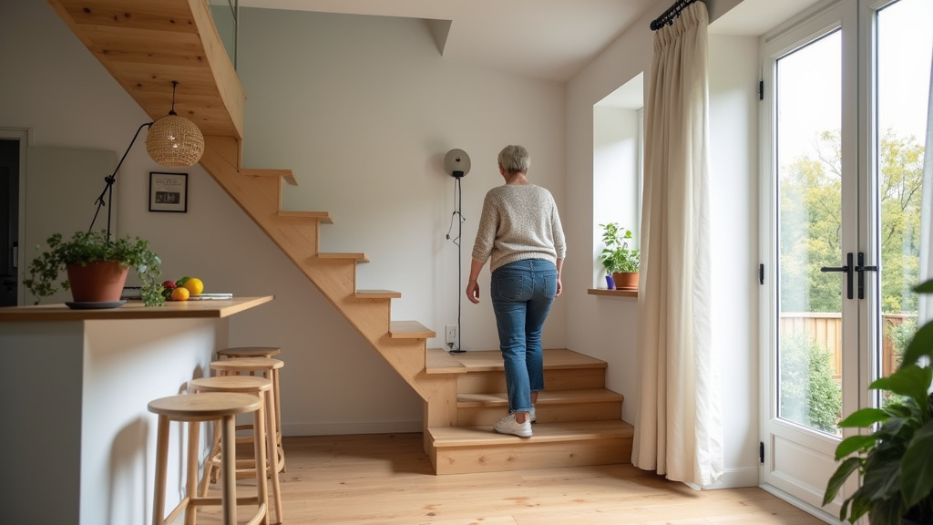Personne âgée utilisant un monte-escalier dans une maison à Ensuès-la-Redonne