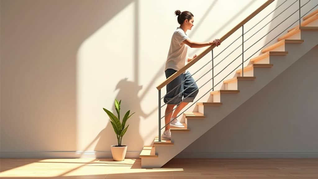 Personne âgée utilisant un monte-escalier dans une maison de Nexon